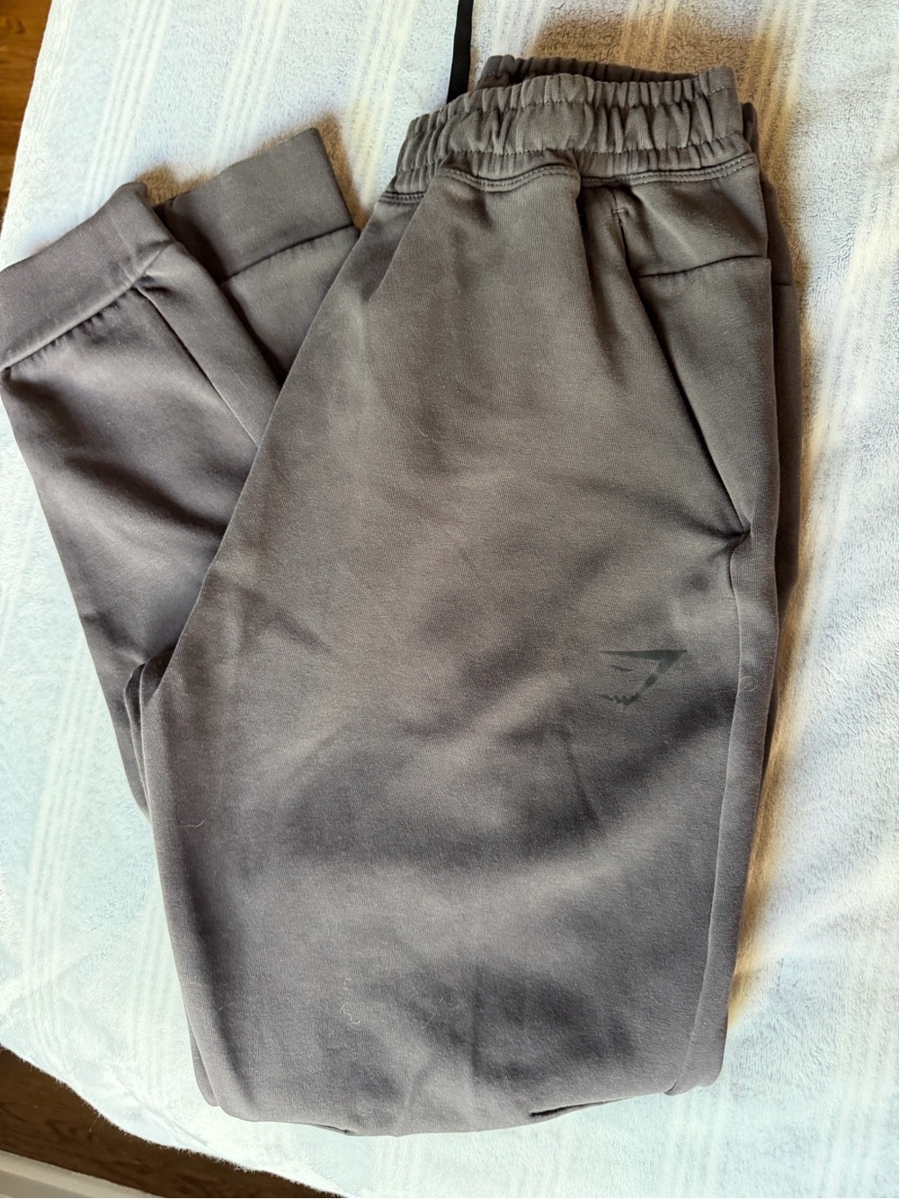 Gymshark Men's Charcoal Gray Joggers with Logo